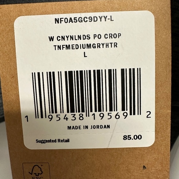 NWT The North Face Women's Canyonlands Pullover Crop | Size Large | Heather Gray - Picture 7 of 7